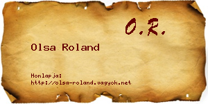 Olsa Roland névjegykártya